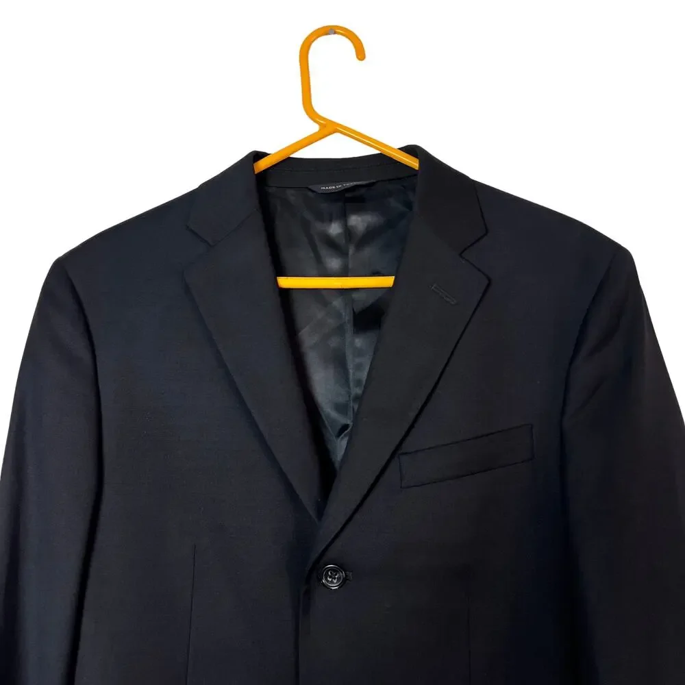 Banana Republic Modern 100% Wool Blazer Black 38R Classic Tailored Old Money